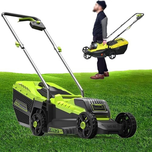 WEIMILOR Tondeuse à Gazon électrique pour Petits Jardins - Moteur sans balais Compact et léger 2 en 1, Batterie 21 V 4,0 Ah et Chargeur Inclus