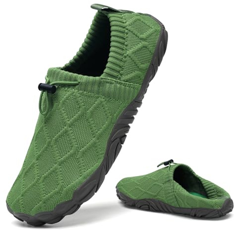 SAGUARO Scarpe Barefoot Cinque Dita Uomo Donna Barefoot Shoes Punta Ampia Morbide Scarpe Casual Minimalista Elastico Leggero per Casa, Viaggio e Uso Quotidiano Verde,Gr.38