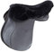 Merauno® Lammwolle Sattelsitzbezug, aus Merino Lammwolle für optimalen Sitzkomfort, mit Einer regulierbaren Klettstrippe. Passend für alle englische Sättel. Farbe: Natur, Schwarz, Braun, Anthrazit.