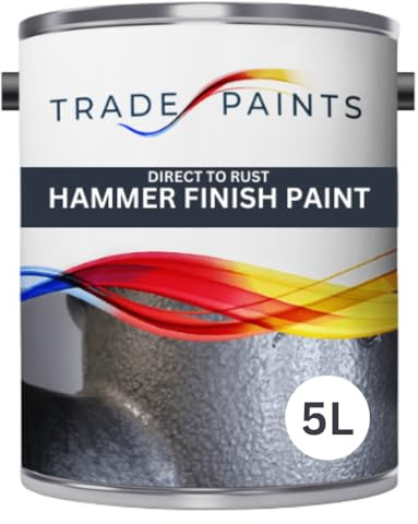 Hammer Finish Direct To Rust Metal Paint Hammerite Equivalent (5 Litre, Silver)