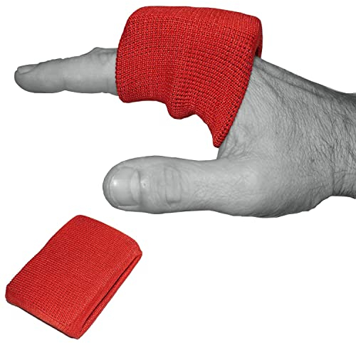 Dynamix Athletics Gel Knuckle Guards – elastiskt ankelskydd bandage stoppning för boxbandage (röd)