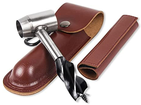 Handbohrer Holz, Handbohrer Survival Auger, Survival Settlers Tool Hand Auger Wrench für Camping Shelter Building, Scotch Eye Holzschneckenbohrer, Outdoor Wood Peg und Hole Maker