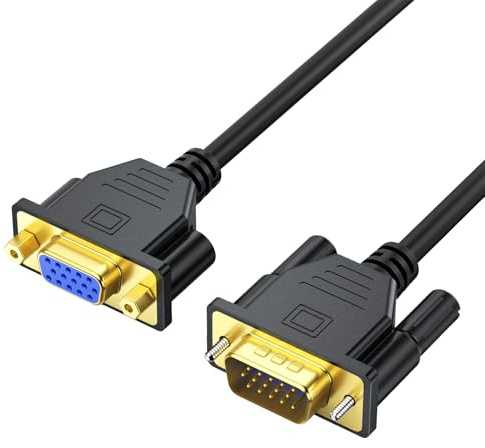 VGA Extension Cable 3FT, VGA Male to Female Cord 3 Feet 15 Pin (NOT 9 Pin), SVGA Extender HD15 Monitor Video Adapter Cable Support 1080P Full HD for Laptop, PC, Projector, HDTV, Display