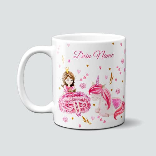 online-hut-Tasse - Kaffeebecher - Kaffeetasse - Einhorn - Dein Name - personalisiert - Motivtasse - Kindertasse - LM-17