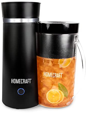 Homecraft Electric Iced Tea Maker for Sweet Tea and Cold Brew Coffee, Double Insulated Pitcher, Black, Small