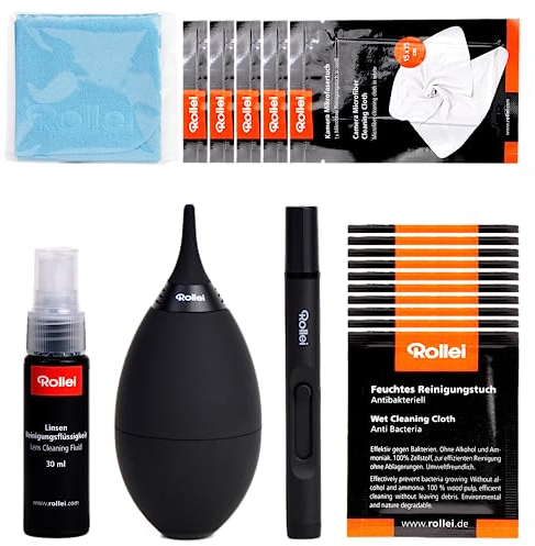 Rollei Reinigungsset Universal V2 I Reinigung Kamera-Sensoren I Foto I Blasebalg I Reinigungstücher