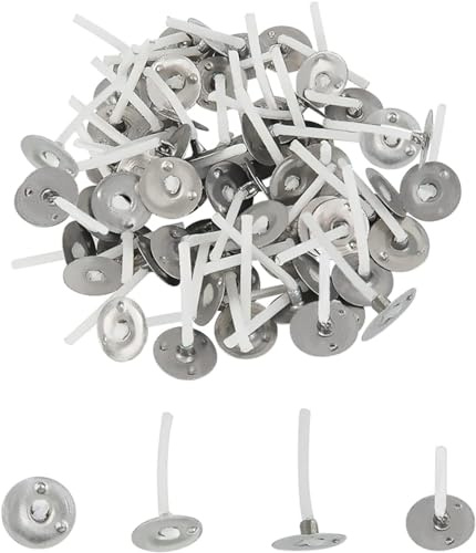 KIPTVO 200PCS Candle Wicks 2.6cm Pre Waxed Candle Wicks for Making Candles, Candle Making Supplies, Long Lasting No Black Smoke for DIY Candles Crafts