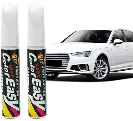 BMHNQ Pluma De Retoque Coche 2 Piezas Arañazos Reparador Bolígrafo Retoque Para Coche (Blanco)