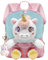 LOVANT Kleiner Kinderrucksack,Abnehmbarer Plüsch Puppe Kindergartenrucksack,Einhorn Rucksack Kindertasche für 2-5 Jährige Kindergarten Junge und Mädchen