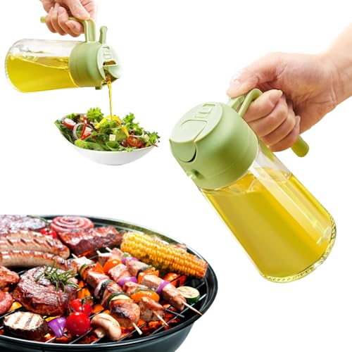 470 ml Oil Spray Bottle for Cooking Oil, Oil Sprayer 2 in 1, Oil Bottle Pourer and Sprayer, Olive Oil Spray, Vinegar Sprayer Dispenser, for Cooking, Baking, Grilling and Salad, Oil Bottle Perfect for