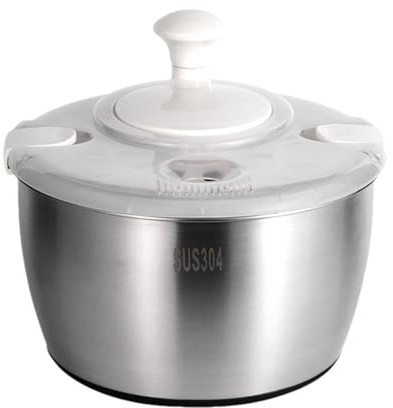 Centrifuga per insalata - centrifuga per insalata, asciuga insalata | Lavainsalata in acciaio inox con maniglia girevole, centrifuga per verdure, centrifugadora de lechuga per lavare e asciugare frutt