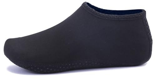 Quick-Dry Unisex Water Shoes for Mens Womens - Lightweight Aqua Socks with Anti-Slip Sole, Breathable Snorkeling Socks for Swimming, Surfing, Beach Walking for Adults(Black,5/6 UK)