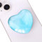 DOINEUFL 2PCS Phone Grip, Cute Heart Shaped Expanding Moblile Cell Phone Glass Holder, Multi-angle Collapsible Stand for Smartphones, Pads, Tablet (Ocean Blue)