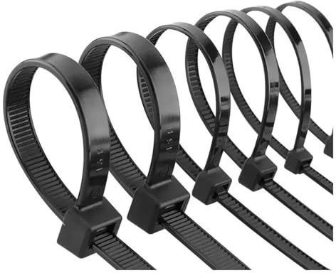 Fascetta autobloccante in plastica e nylon, anello di fissaggio for fascetta nera, grande fascetta con cerniera - Facile Installazione(3.6x200mm)