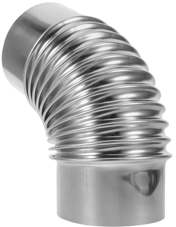 Sewroro Coude de Cheminée 45° en Acier Inoxydable Épais Raccord Conduit de Poêle à Bois 150 MM Tuyau de Fumée pour Poêle Extérieur et Camping Accessoire Robuste pour Chauffage Rural