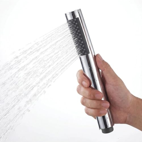 Dexpally Alcachofa de Ducha Cilindrica, Alcachofa Ducha Alta Presión, Alcachofa Antical Ducha con 66 Boquillas de Silicona Antical, Ducha de Mano Compatible con Mangueras Estándar.