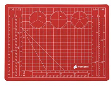 Humbrol AG9155 A4 Cutting Mat - Small Self Healing Hobby Mat for Crafting, Modelling, Drawing, Sewing and Art - Double-Sided Craft Board with Grid Pattern, Scale and Angle Markings