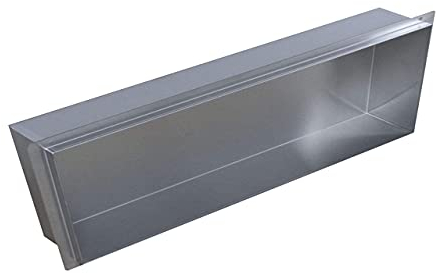 BERNSTEIN Befliesbare Wandnische aus Edelstahl BS156010 randlos - 15 x 60 x 10 cm - Duschablage für Badutensilien - Flexibler Einbau - Farbe: Edelstahl