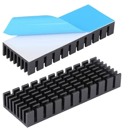 Awxlumv 2PCS Heat Sink 70x25x10mm / 2.8 x 1 x 0.4inch + Thermal Conductive Adhesive Tape Alumnum Heatsink 70mm Radiator Cooler Cooling Fins for Cooler Chip VGA RAM Electronics CPU Gpu Led