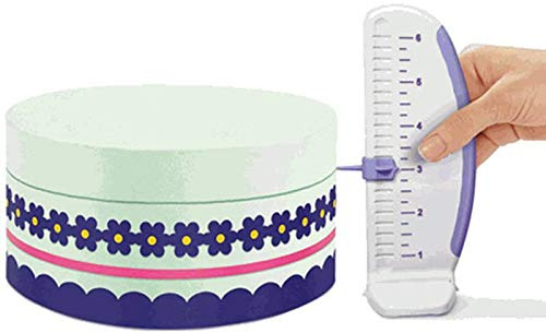 Fyearfly Cake Measuring Marker, Cake Divider Pie Marker Wilton Cake Curve Marker Adjustable Plastic Cake Ruler Leveler Decorative Garland Border Accessory Baking Gauge Tool