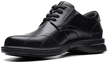 Clarks Gessler Lace, Oxford Hombre, Piel Negra, 42 EU