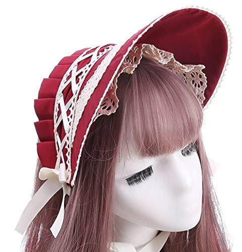 Stakee Chapeau De Bonnet De Dentelle Victorien Lolita Lace Bowknot Hat Tea Pari Sorn Sorn Chape De Broderie Victorien pour Les Filles