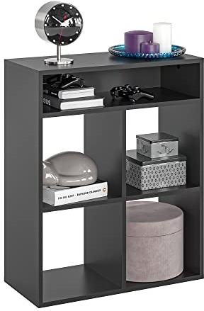 KOMTO Regal Schwarz - Bücherregal Standregal Würfelregal Büroregal 65,8 х 30,7 х 80,4 cm Bücherschrank RIM4 für Kinderzimmer Regal Wohnzimmer