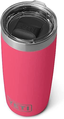 YETI Rambler 10 oz (295 ml) Tumbler with Removable Magslider Lid, Stainless Steel Vacuum Insulated Coffee Cup, Bimini Pink