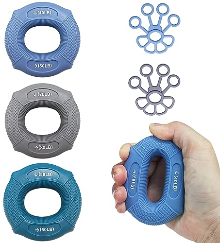 Fingertrainer Set, Handgriffstärker, Finger Handgrifftrainer,Grifftrainer-Ringe Hand Grip,Finger Stretcher,Hand Trainingsgerät