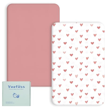 Yoofoss 2 Pack Baby Spannbettlaken Spannbetttuch Mikrofaser Matratzenauflage Atmungsaktiv Matratzenschoner Laken für 50x89 cm 50x90 cm 55x90 cm Beistellbett Babybetten Kinderbett