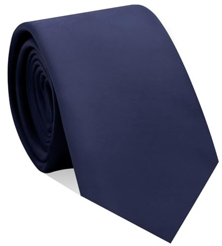 LJBFNN Jungen-Krawatten einfarbig / gestreift, Kinder-Krawatte zum Selbstbinden, für Schuluniformen, Schulabschluss, Marineblau, 49*2.36