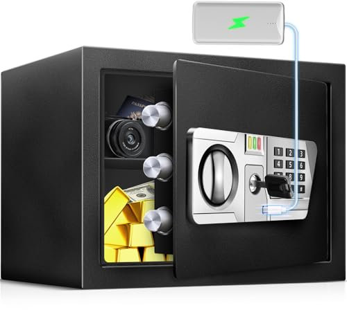 TOTOY 1.5 Cu Ft Steel Fireproof Safe Lock Box for Home with Fire Proof Bag