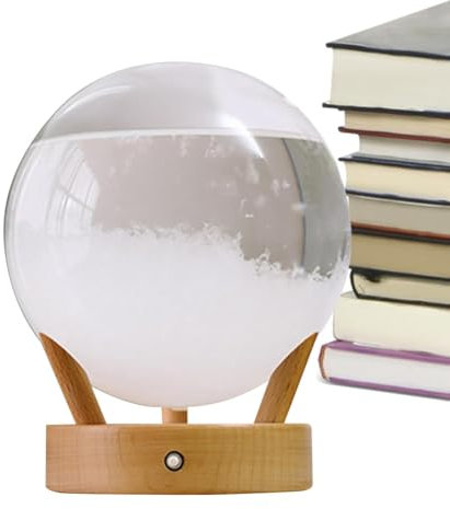 Station thermale, décoration de maison, prévisions de bureau pour salon, balcon,Cristal de prévisions météorologiques - Bouteille en verre tempête sphérique - Boule à souhaits blanche avec socle,