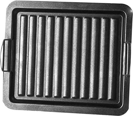 LABRIMP 1pc Outdoor Grill Pan Double-Sided BBQ Griddle Pan Non-Stick Camping Barbecue