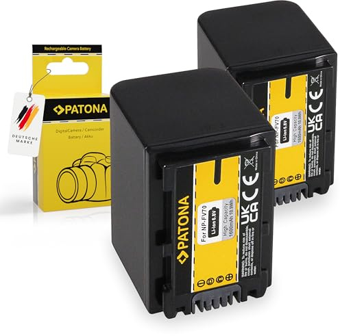 PATONA 2X Batteri för Sony NP-FV70 NPFV70 1600mAh 6.8V | Batteri för HDR XR150 XR350 HXR550 TG1 TG5 HC3 HC7 UX5 UX7 DSC-HX1 HDR-CX/SR-Serie NEX-VG10/VG30