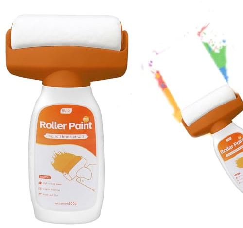 vnfsmy 2 in 1 Wandreparatur RollbüRste, Wandfarbe Ausbessern Weiß 500g, Wandreparatur-Rollenfarbe, Wand Reparatur Creme, Rollbürste mit wandreparaturpaste für Küche, Schlafzimmer,Wohnzimmer