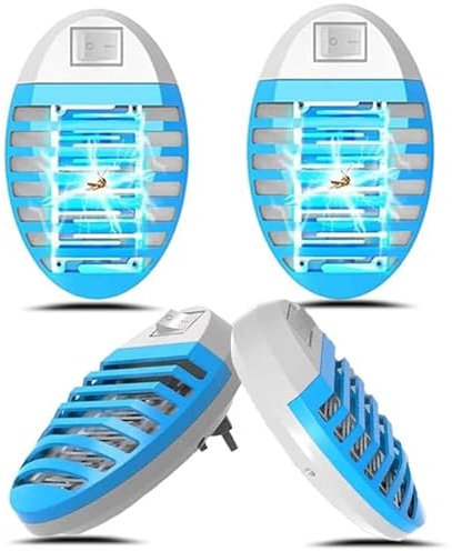 Mückenlampe, Insektenvernichter Elektrisch, Steckdosen-Insektenvernichter mit UV-Licht, mückenfalle, für Fliegen, Mücken, Motten, Küche, für Schlafzimmer, Indoor (4 Pack)