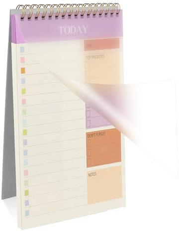 OFFCUP To Do List Planner 52 Fogli A5 Senza Data Blocco Note Giornaliero Blocco Per La Pianificazione Taccuino a Spirale Lista Di Controllo Per Elenchi, Note e Liste Della Spesa