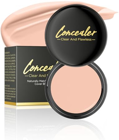 Concealer - Hochdeckender Wasserfest und Langanhaltend Creme Concealer für Poren, Aknenarben, Tätowierungen & Augenringe Abdecken, Leichte, Geschmeidige Textur, die Sich Nahtlos dem Hautton Anpasst