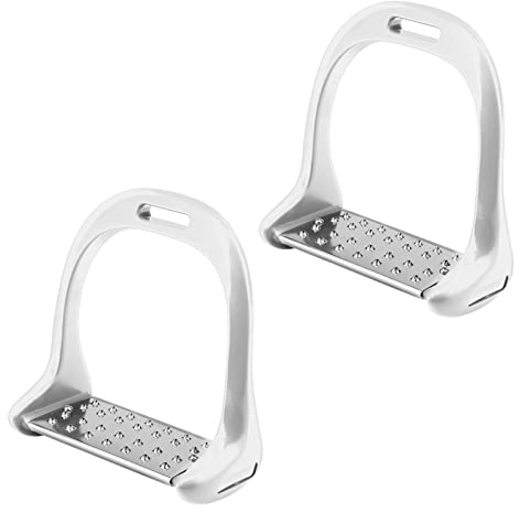 PODSJD Estribos para Equitación Horze en Aluminio con Goma Antideslizante y Acero Inoxidable, 1220g, Multicolor – Máxima Seguridad y Durabilidad para Deportes Ecuestres y Uso Vaquero (Blanc)