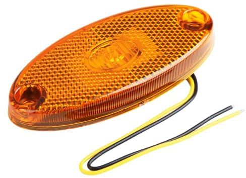 Wowsofty Feu de Position Latéral LED 12V,Jaune Feux de Position Latéral Position Avant de Camion Lampes Indicateurs avec Réflecteur pour Remorque Van Caravane,Accessoire Sécurité Camion Facile à Ins