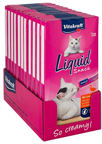 Vitakraft Cat Liquid Snack Duck with Beta Glucans 6 x 15 g (Pack of 11)