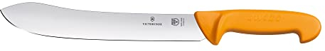 Victorinox, 5.8436.31, Swibo, Schlacht- und Bankmesser, Extra scharfe Klinge, mit geradem Schliff, robuster Kunststoff-Griff, Orange, Made in Switzerland, Spülmaschinengeeignet