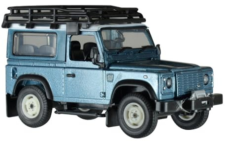 Britains 43217 Land Rover Defender With Roof Rack and Winch Collectable Vehicle, Car Toy Suitable From 3 Years, 43217, Blue
