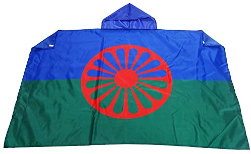 AZ FLAG Drapeau Gitan voyageur 150x90 cm - Cape Drapeau Rom - Gypsy 100% Polyester avec manches intégrées - Body Flag
