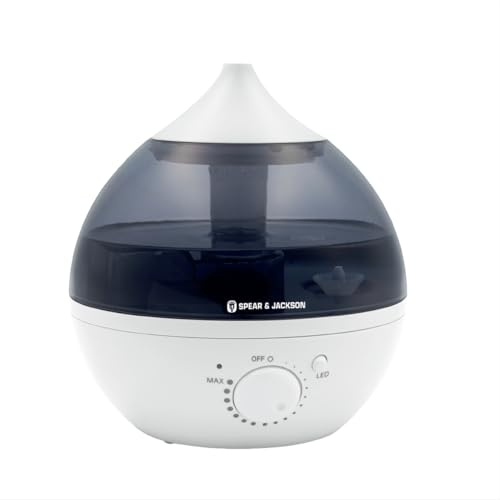 Spear & Jackson 37715 1L Aroma Diffuser and Humidifier/Night Light Function/Quiet and Compact / 18 Mist Output Levels