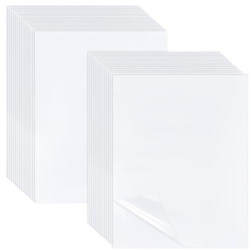 BENECREAT 50 Blatt A4 PET Laminierfolie, Selbstklebende Matte Kaltlaminierfolie, Wasserfester Laminataufkleber in der Größe 300x214mm für Fotos, Gemälde, Poster und Dokumente