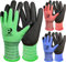 PROGANDA 3 Paare Gartenhandschuhe für Männer und Frauen, Grip Arbeitshandschuhe mit rutschfeste Crinkle Latex Beschichtung, Robuste Handschuhe für Garten Bau Auto Außenbereich