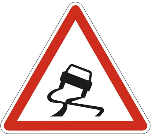 Signalétique.biz France - Signalétique.biz France Panneau Danger Chaussée particulièrement glissante A4 70 cm (700 mm) Signalisation Triangulaire Ecolign Panneau Sécurité Routière