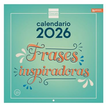 Finocam - Calendario de pared 2026 30x30 cm Mes Vista Enero - Diciembre 2026 + Sep.- Dic. 2025 (4 meses) reducidos | Calendario 2026 | Imágenes Frases inspiradoras - Español
